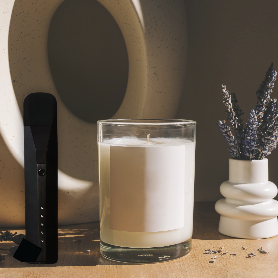 Mixturus Herbal Vaporizer with candle and lavender, evening rituals for relaxation